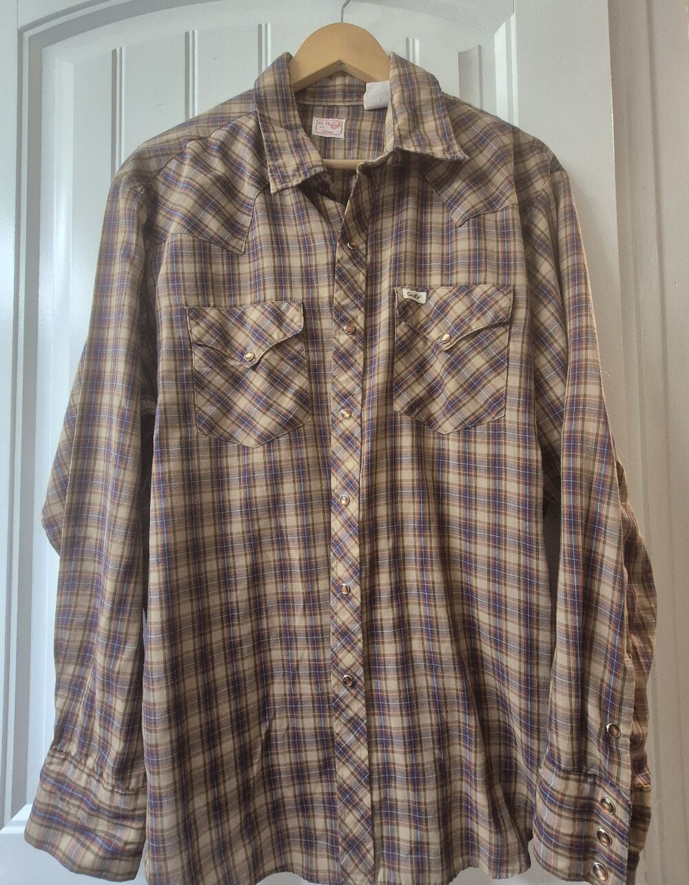Mens Vintage Plaid GwG Western Shirt Size XL
